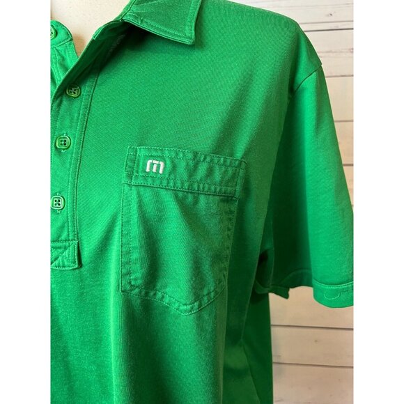 Travis Mathew Polo Golf Shirt Large Green Pima Cotton Notre Dame St Patricks Day - Picture 8 of 8